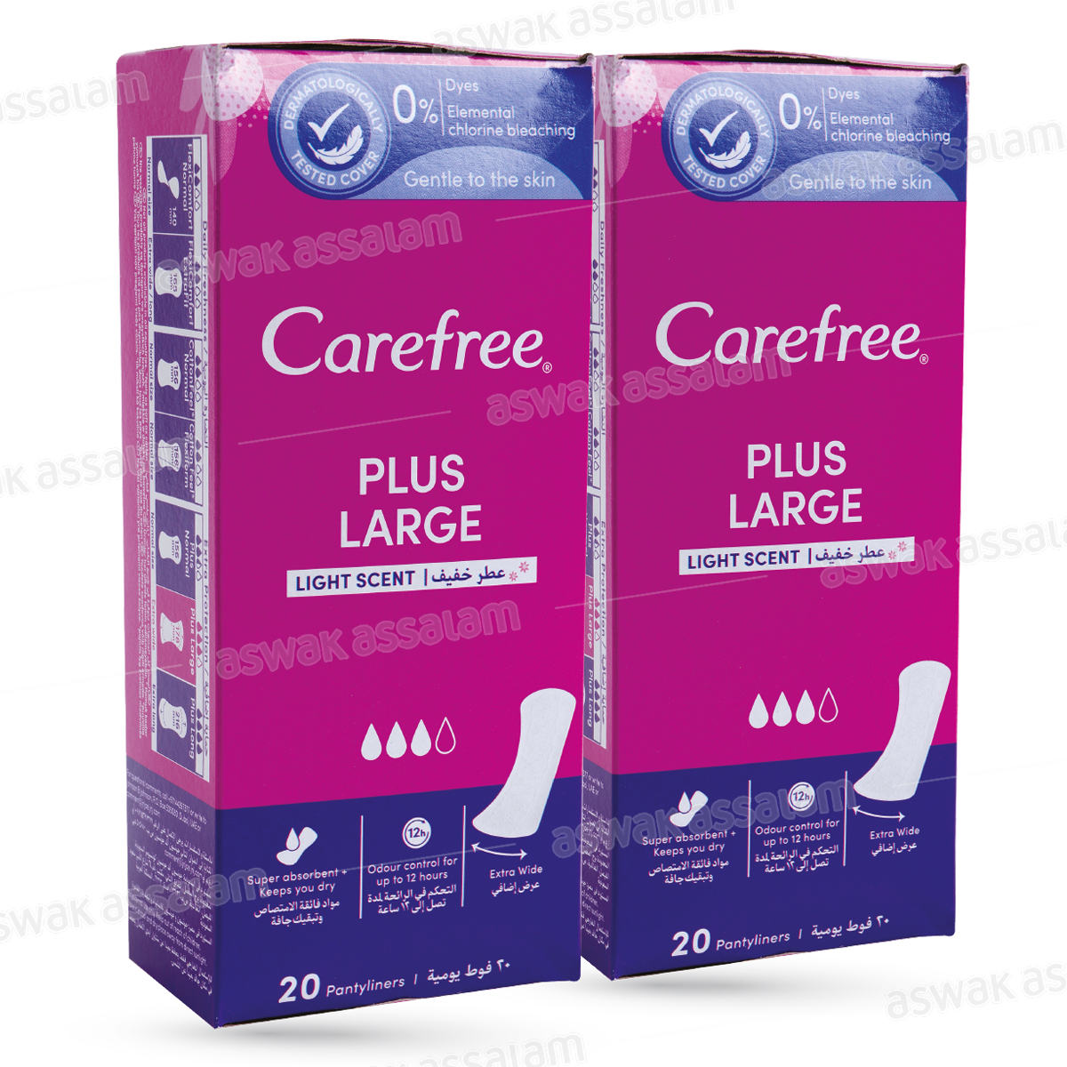 LOT DE 2 BOITES DE 20 PROTEGE-SLIPS CAREFREE