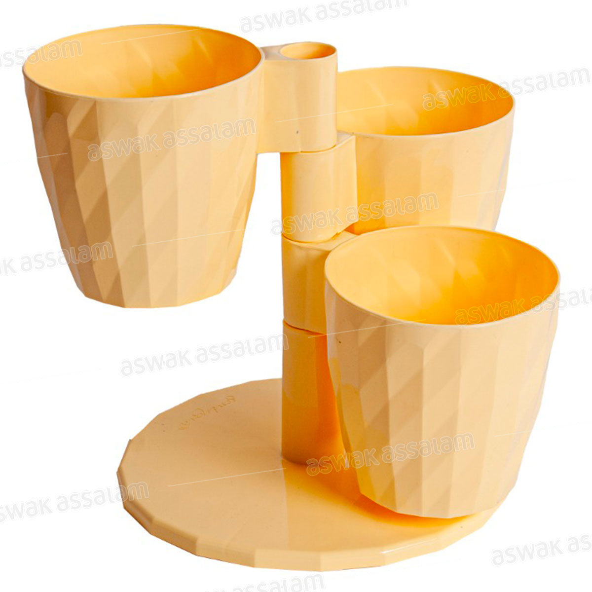 SET DE 3 POTS DE FLEURS JAUNE 24*27*24CM