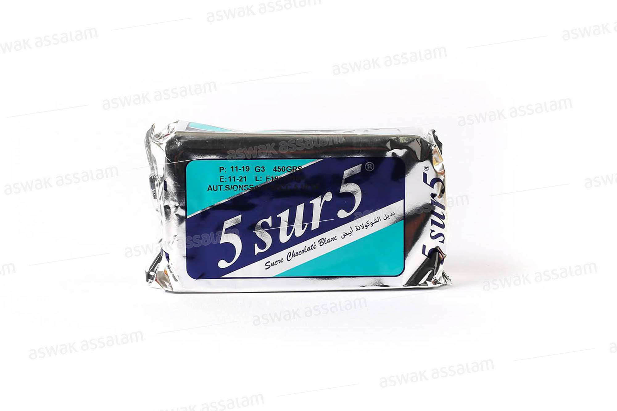 SUCRE CHOCOLATE BLANC 5 SUR 5 450G AIGUEBELLE