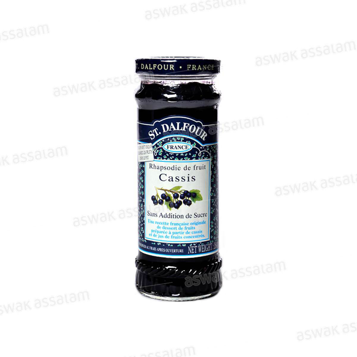 CONFITURE DE CASSIS SANS SUCRE 284G ST DALFOUR