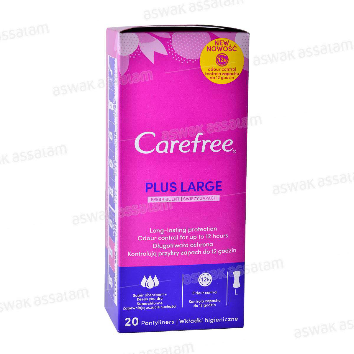 PROTECTION HYGIENIQUE PLUS LARGE 20 UNITES CAREFRE