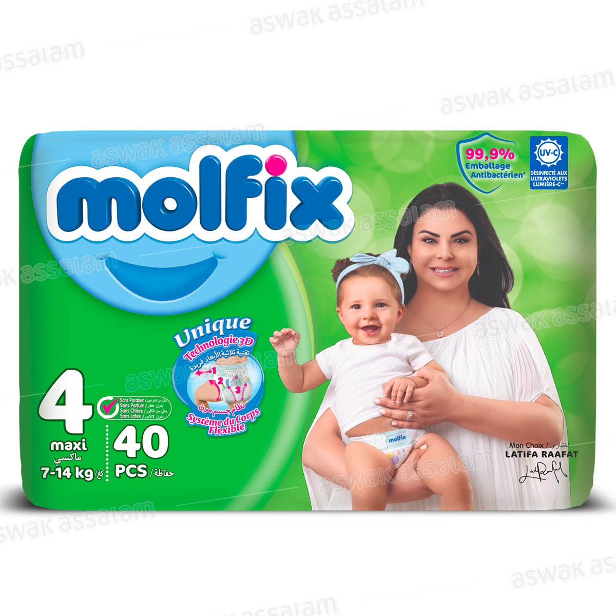 COUCHES BEBE MAXI 7-14KG 40 UNITES VALUE PACK MOLFIX