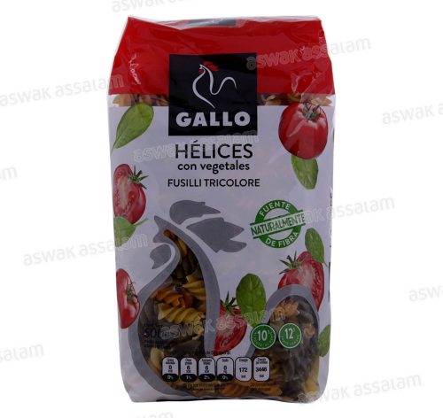 PATES HELICES AVEC TOMATES ET EPINARDS 500G GALLO