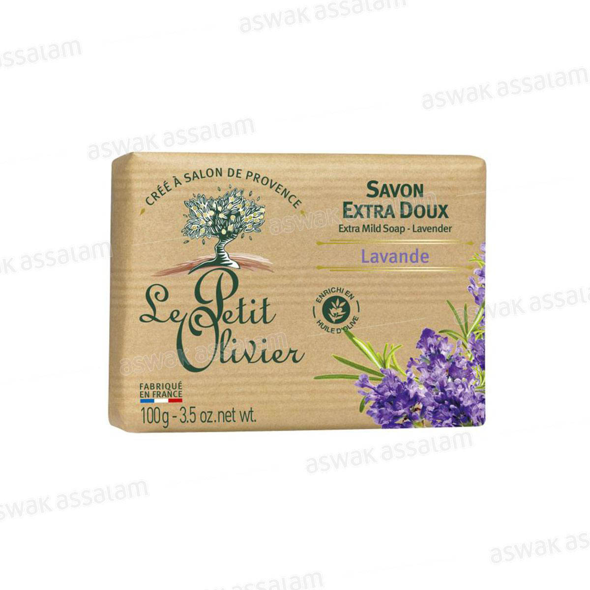 SAVON EXTRA DOUX LAVANDE 100G LE PETIT OLIVIER