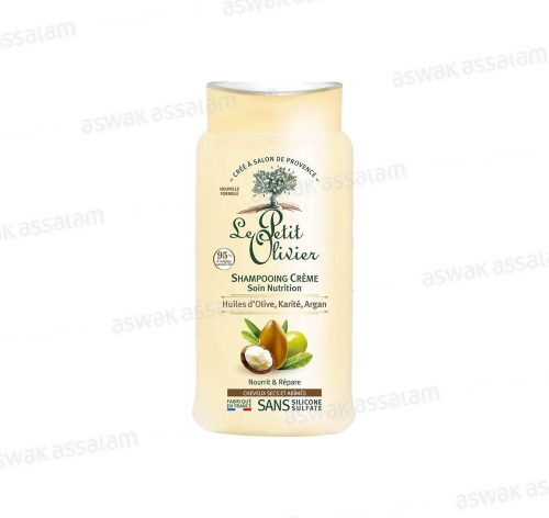 SHAMPOOING CREME NUTRITION HUILES D’OLIVE, KARITE, ARGAN 250ML LE PETIT OLIVIER