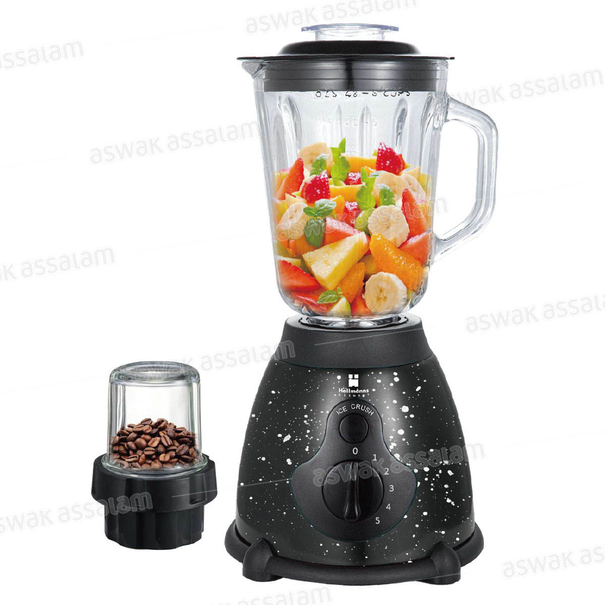 BLENDER BOL EN VERRE 1,5L 600W HMBMO723 HELLMANNS