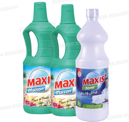 LOT DE 2 NETTOYANTS 1L MAXIS’ (GRATUIT EAU DE JAVEL 1L)