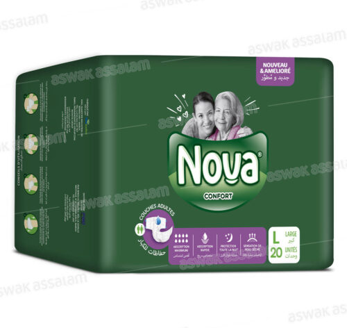 COUCHES POUR ADULTES TAILLE LARGE 20 UNITES NOVA