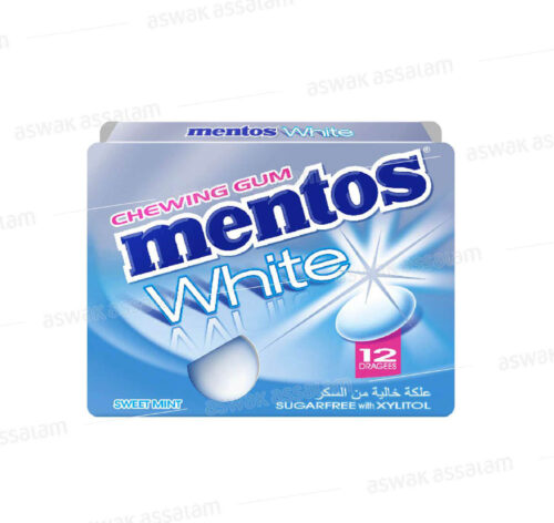 CHEWING-GUM WHITE SWEET MINT SANS SUCRE 17G MENTOS