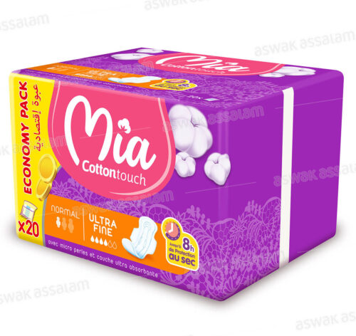 SERVIETTES HYGIENIQUES ULTRA FINES NORMAL 20 UNITES ECONOMY PACK MIA