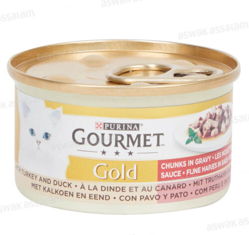 BOUCHEES POUR CHAT A LA DINDE ET AU CANARD GOURMET GOLD 85G PURINA