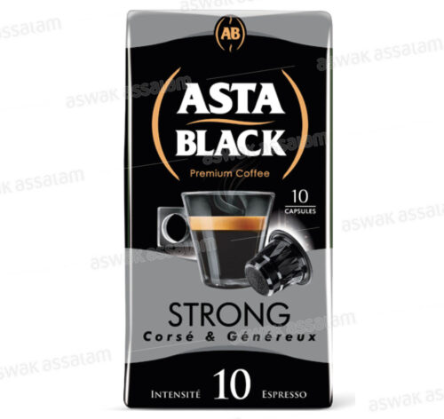 CAFE STRONG BOITE 10 CAPSULES COMPATIBLES ASTA BLACK