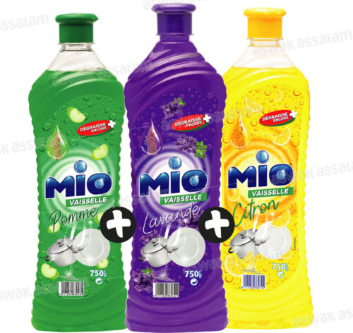 LOT DE 3 LIQUIDES VAISSELLE 750ML MIO