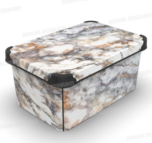 BOITE DE RANGEMENT 10L MOTIF MARBRE