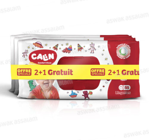 LOT DE 3 BOITES DE LINGETTES 55 UNITES CALIN