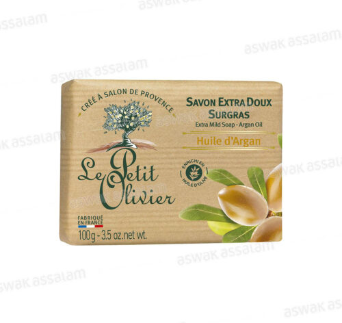 SAVON EXTRA DOUX SURGRAS HUILE D’ARGAN 100G LE PETIT OLIVIER