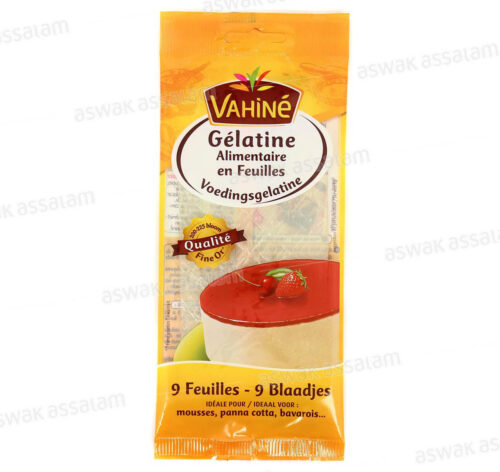 GELATINE ALIMENTAIRE EN FEUILLES 17G VAHINE