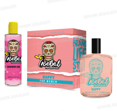 EAU DE TOILETTE POUR FEMME HAPPY 100ML REBEL FRAGANCES (GRATUIT GEL DOUCHE 200ML)