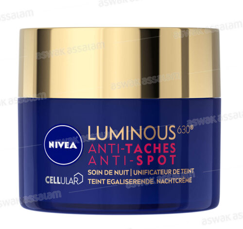 SOIN DE NUIT VISAGE ANTI-TACHES ANTI-SPOT UNIFICATEUR DE TEINT 50ML LUMINOUS CELLULAR NIVEA