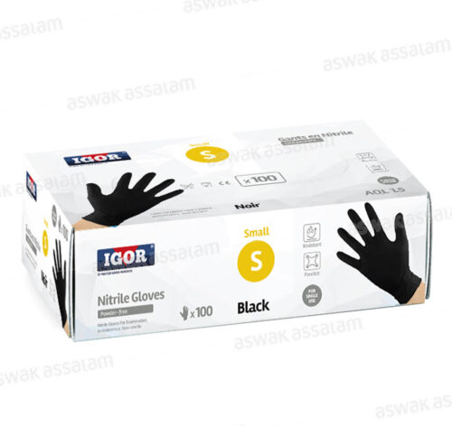 100 GANTS NITRILE SMALL NOIR IGOR