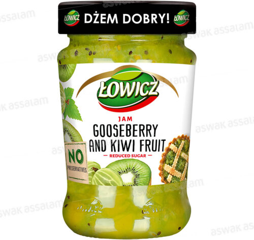 CONFITURE KIWI ET GROSEILLE SUCRE REDUIT 280G LOWICZ