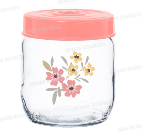 BOCAL DE CONSERVATION EN VERRE DECORE 425ML SPRING FLOWER