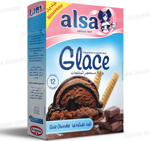 PREPARATION EN POUDRE POUR GLACE SAVEUR CHOCOLAT 110G ALSA