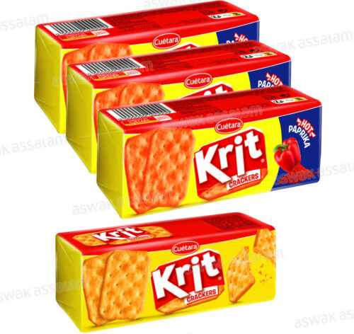 LOT DE 4 CRACKERS SALES 100G KRIT CUETARA (3 PAPRIKA + 1 ORIGINAL OFFERT)