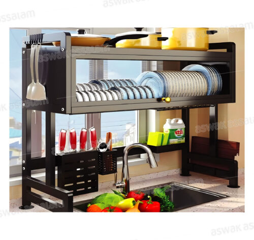 EGOUTTOIR A VAISSELLE AVEC ETAGERE DE RANGEMENT 85CM