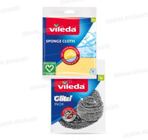 LAVETTES VILEDA 3 UNITES (GRATTON INOX GRATUIT)