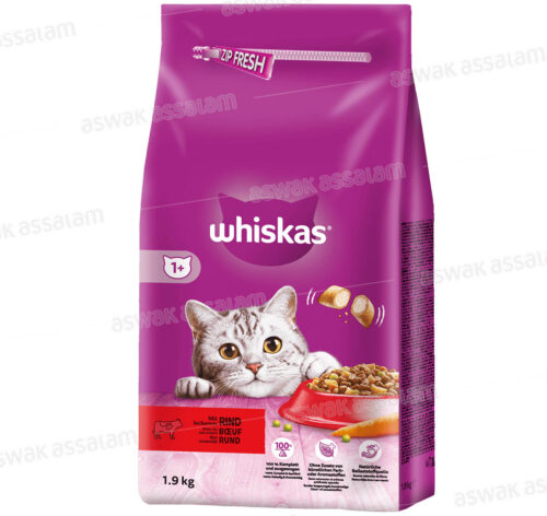 CROQUETTES POUR CHAT ADULTE AU BOEUF 1,9KG WHISKAS
