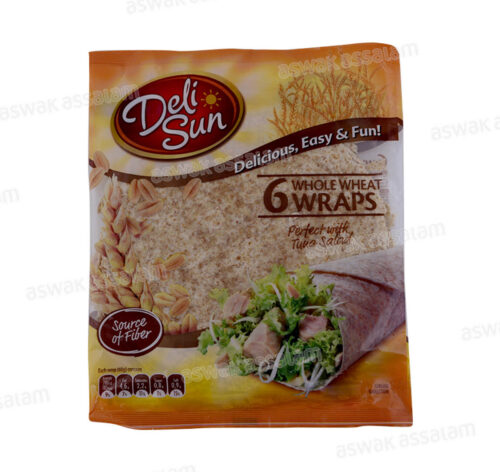 WRAPS DE FARINE DE BLE COMPLET 6 UNITES 360G DELI SUN