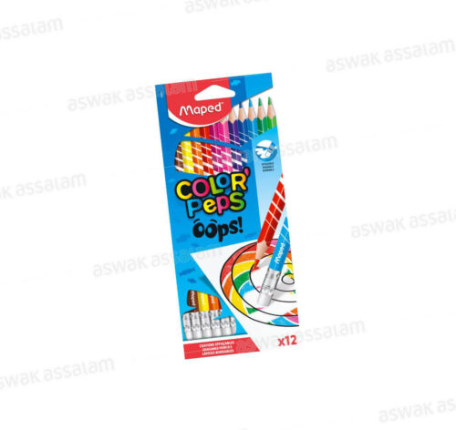 12 CRAYONS DE COULEUR EFFACABLE MAPED