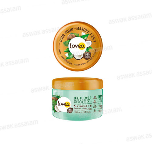 MASQUE 3 EN 1 COCO & THE VERT POUR CHEVEUX NORMAUX A SECS 390ML LOVEA