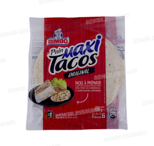 PAIN MAXI TACOS ORIGINAL 6 UNITES 378G BIMBO