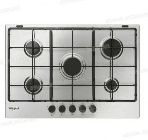 PLAQUE DE CUISSON A GAZ 5 FEUX 75CM INOX TGM 750/IX WHIRLPOOL