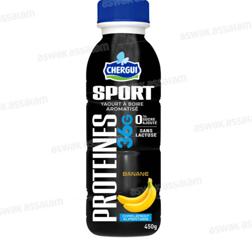 YAOURT A BOIRE PROTEINE BANANE 450ML CHERGUI SPORT