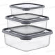 ENSEMBLE DE 3 BOITES CARREES 400ML, 800ML, 1,4L