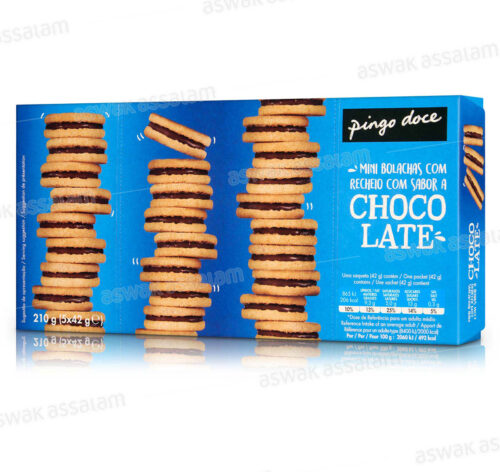 MINI BISCUITS FOURRES AU CHOCOLAT AU LAIT 210G PINGO DOCE