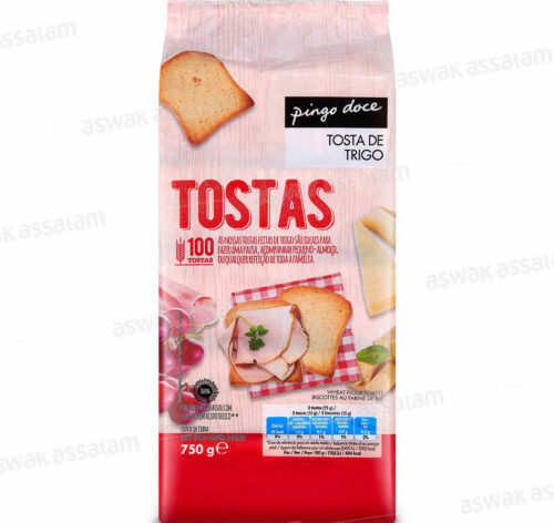 TOAST AU BLE 100 UNITES 750G PINGO DOCE