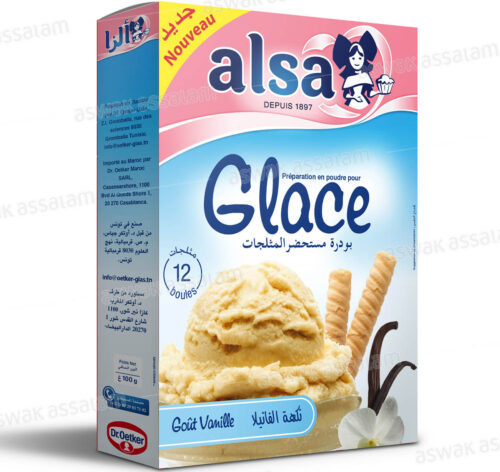 PREPARATION EN POUDRE POUR GLACE SAVEUR VANILLE 100G ALSA