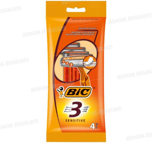 RASOIR 3 LAMES ALOE VERA ET VITAMINE E 4 UNITES SENSITIVE BIC