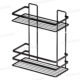 ETAGERE SALLE DE BAIN NOIRE EN METAL 2 NIVEAUX