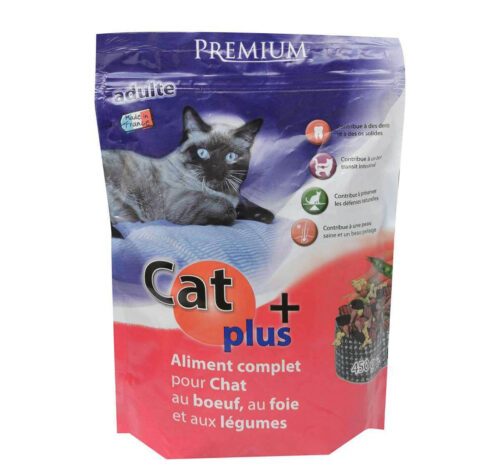 CROQUETTES BOEUF, FOIE & LEGUMES 450G CAT+ DOYPACK