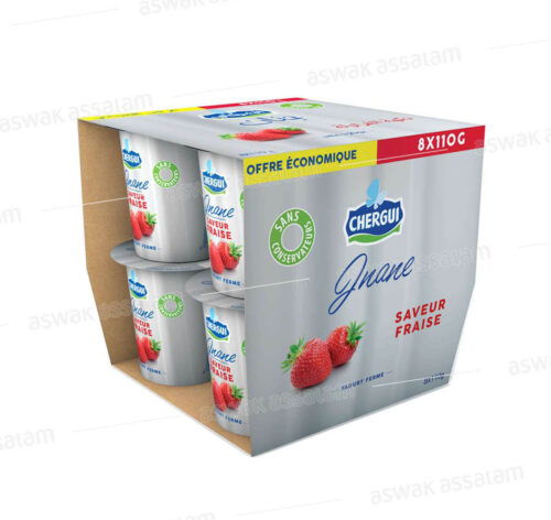YAOURT JNANE FRAISE 8*110G PACK CHERGUI