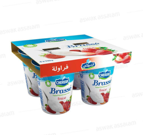 YAOURT BRASSE FRAISE 4*110G PACK CHERGUI