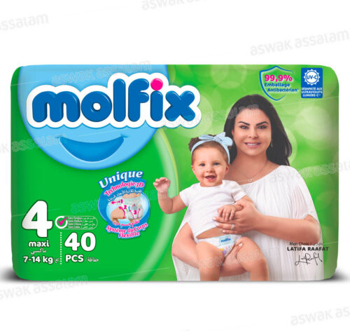 COUCHES BEBE MAXI 7-14KG 40 UNITES VALUE PACK MOLFIX