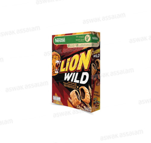 CEREALES AU GOUT CARAMEL FOURREES AU CHOCOLAT LION WILD 410G NESTLE