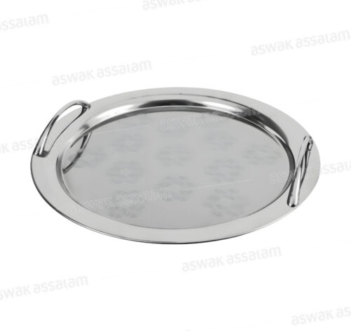 PLATEAU INOX ROND AVEC ANSES 35,5CM