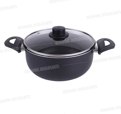 MARMITE BASSE REVETEMENT EN GRANITE 28CM